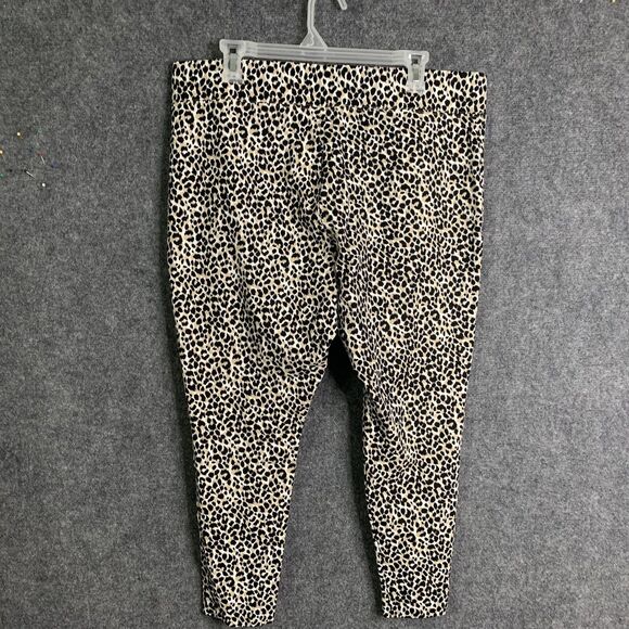 Old Navy Stevie High Rise Stretch Pants Women Sz XL Leopard Pull-on Wide Waist - Picture 6 of 8